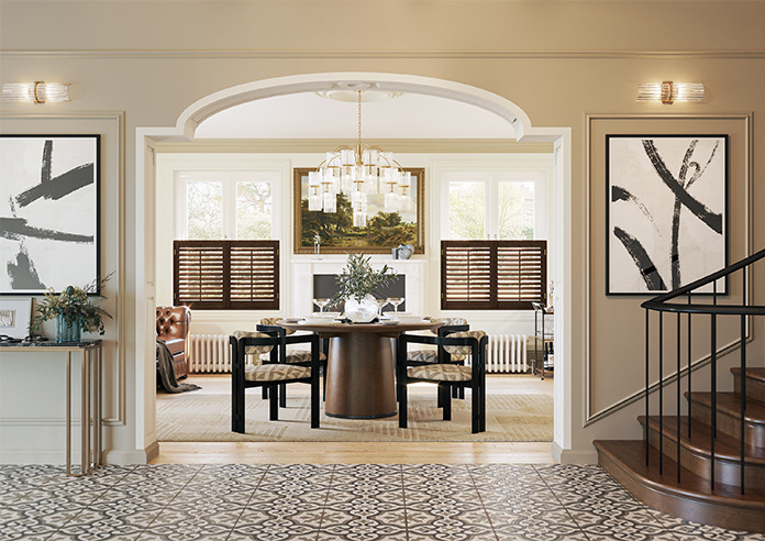 Kensington, Antique Walnut - Cafe Style Plantation Shutter - Image 8